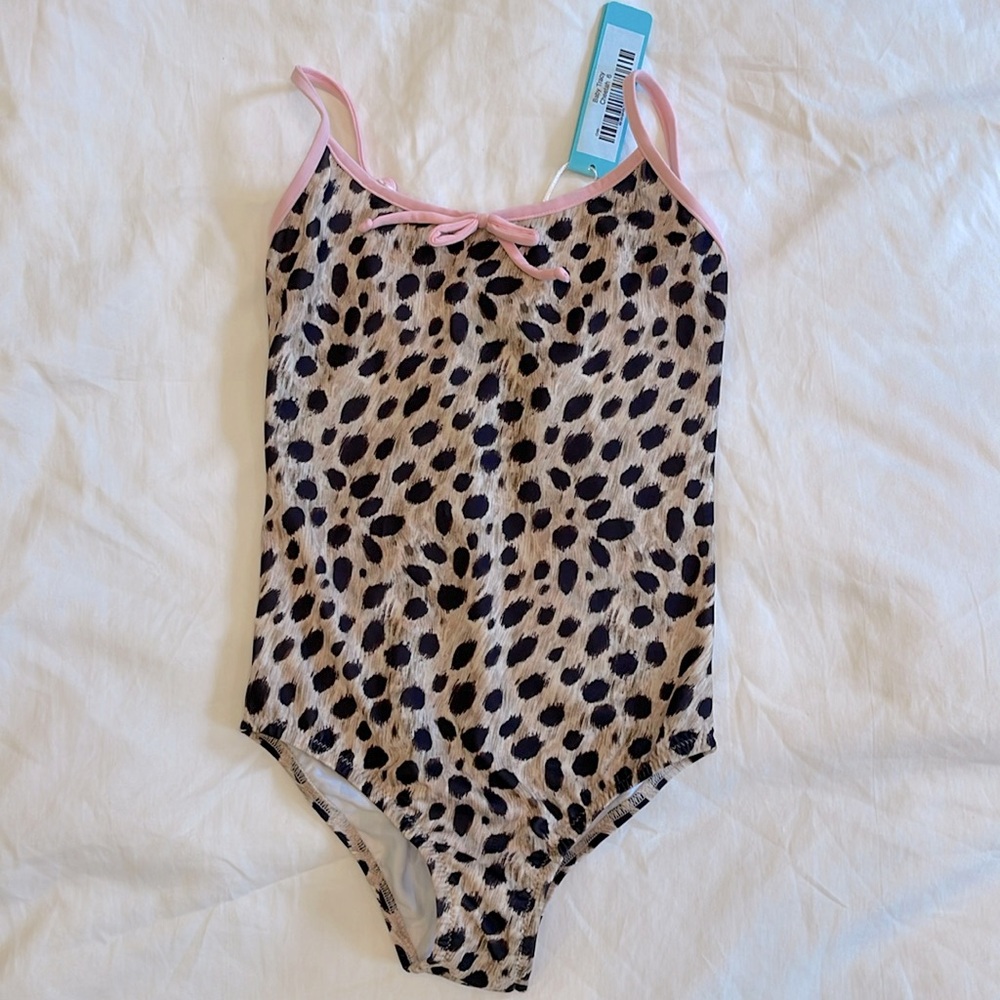NWT Melissa Odabash Girls ‘Baby Tracy’ Cheetah Bathing suit SZ 6 (Kids)